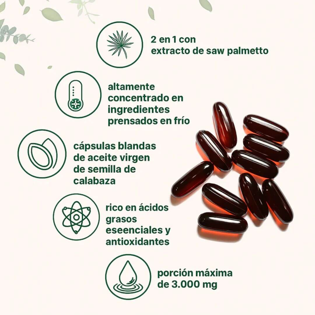 Aceite de Semilla de Calabaza + Saw Palmetto | Apoyo natural para tu bienestar masculino y hormonal