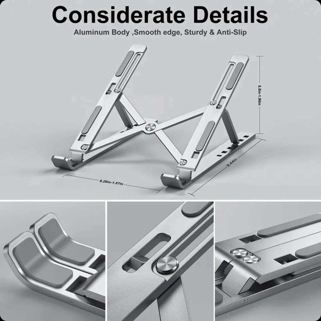 SOPORTE PORTÁTIL DE ALUMINIO PARA COMPUTADORA PORTÁTIL
