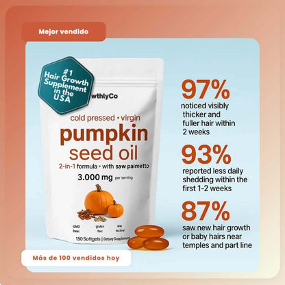 Pumpkin - Cabello más fuerte, grueso y sin caída en 12 semanas