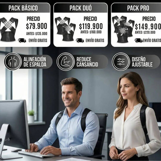 Corrector de Postura Ergonómico Ajustable FlexBack – Reduce Dolor de Espalda